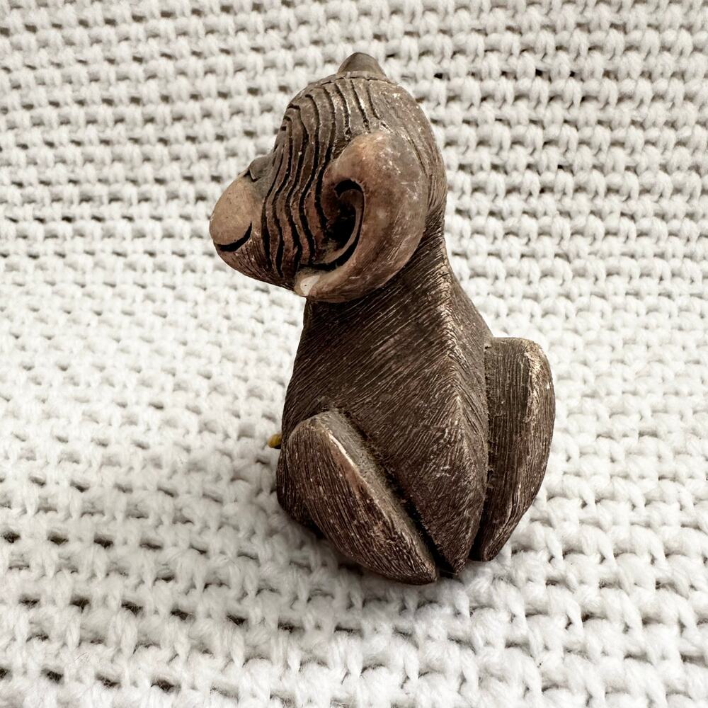 Artesania Rinconada Sitting Perched Cheeky Monkey Yellow Green Flower Figurine - Picture 4 of 5